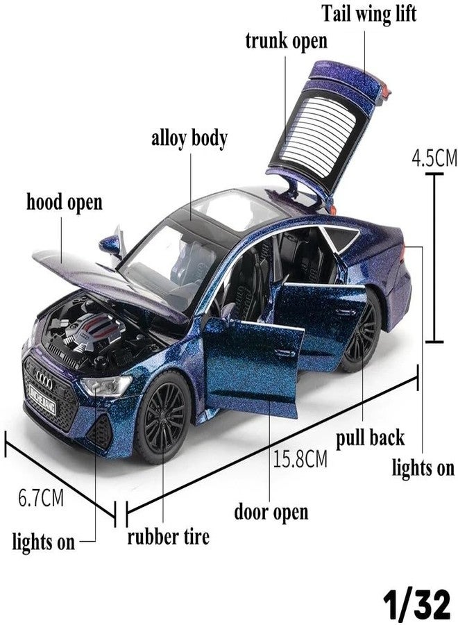 سكاي تيك سيارة أودي RS7 سبورت باك من سكاي تك®، نموذج مصغر بمقياس 1:32، مصنوعة من سبيكة معدنية حصرية، تعمل بتقنية السحب للخلف، مزودة بأبواب قابلة للفتح وموسيقى وإضاءة، أفضل هدية للأطفال. [الألوان متوفرة حسب المخزون] - Image 3